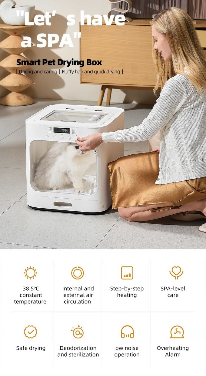 animale domestico automatico 60L che asciuga scatola un riscaldamento istantaneo da 15 secondi per la cura di animale domestico 0