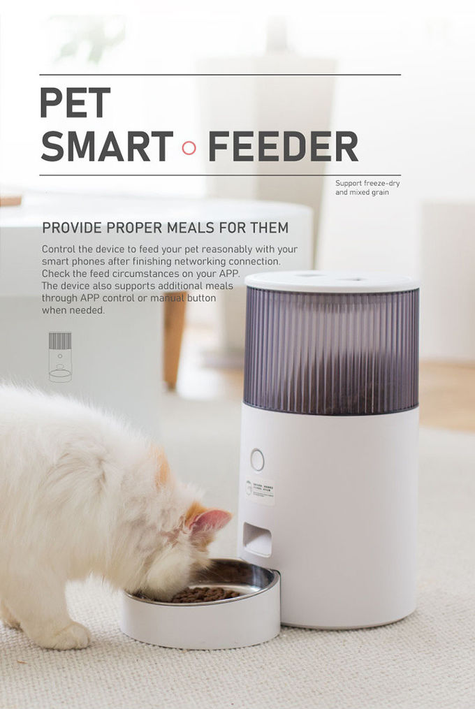 Erogatore cronometrato telecomandato del cibo per cani di Wifi Cat Dry Food Dispenser App 0