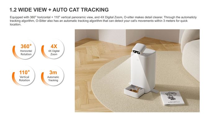 Robot astuto del compagno dell'animale domestico di inseguimento automatico una rotazione verticale di 110 gradi 0